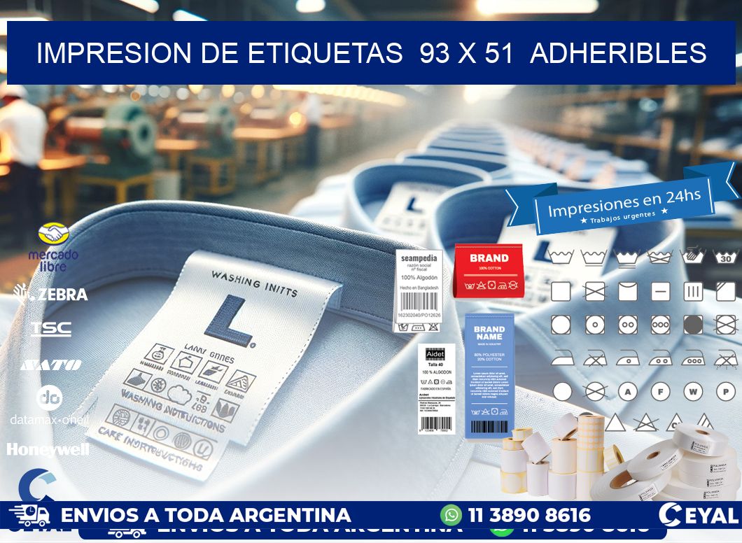 impresion de etiquetas  93 x 51  adheribles