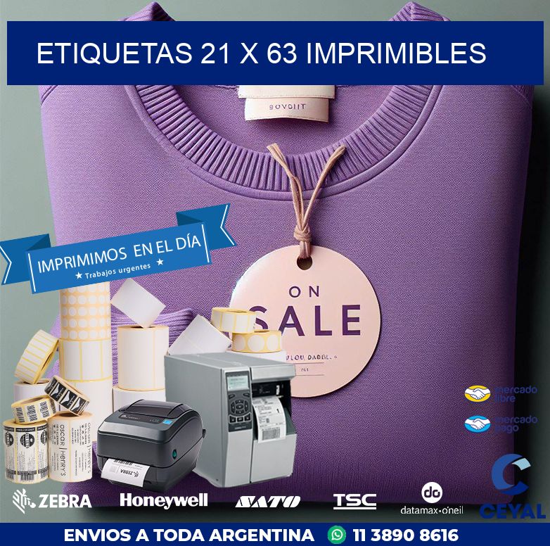 ETIQUETAS 21 x 63 IMPRIMIBLES