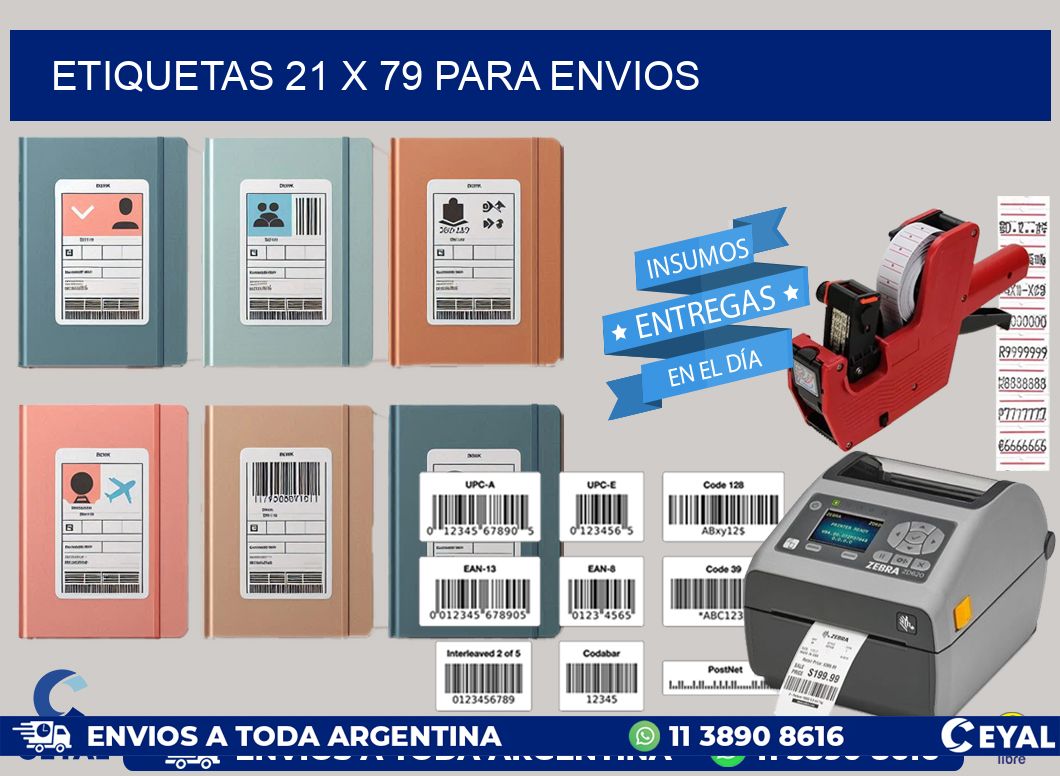 ETIQUETAS 21 x 79 PARA ENVIOS