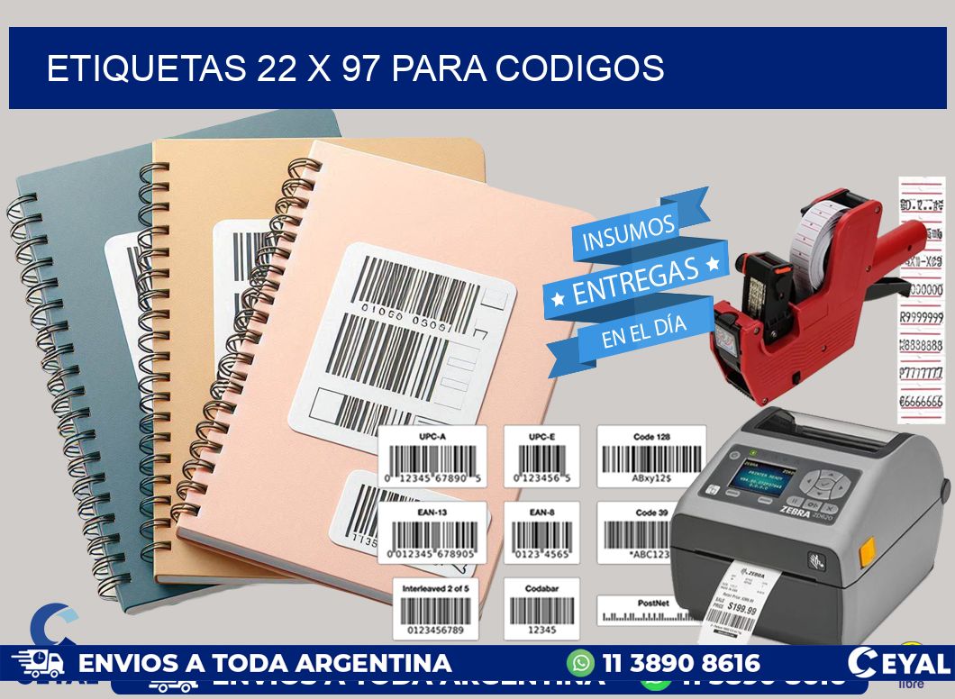 ETIQUETAS 22 x 97 PARA CODIGOS