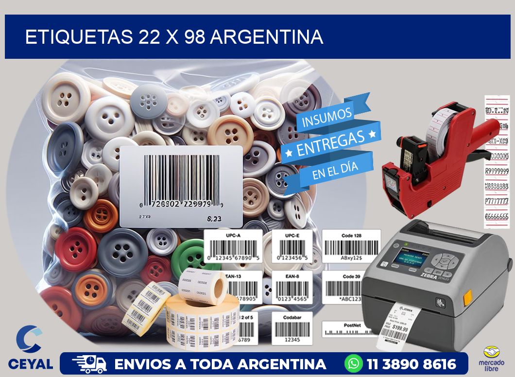 ETIQUETAS 22 x 98 ARGENTINA