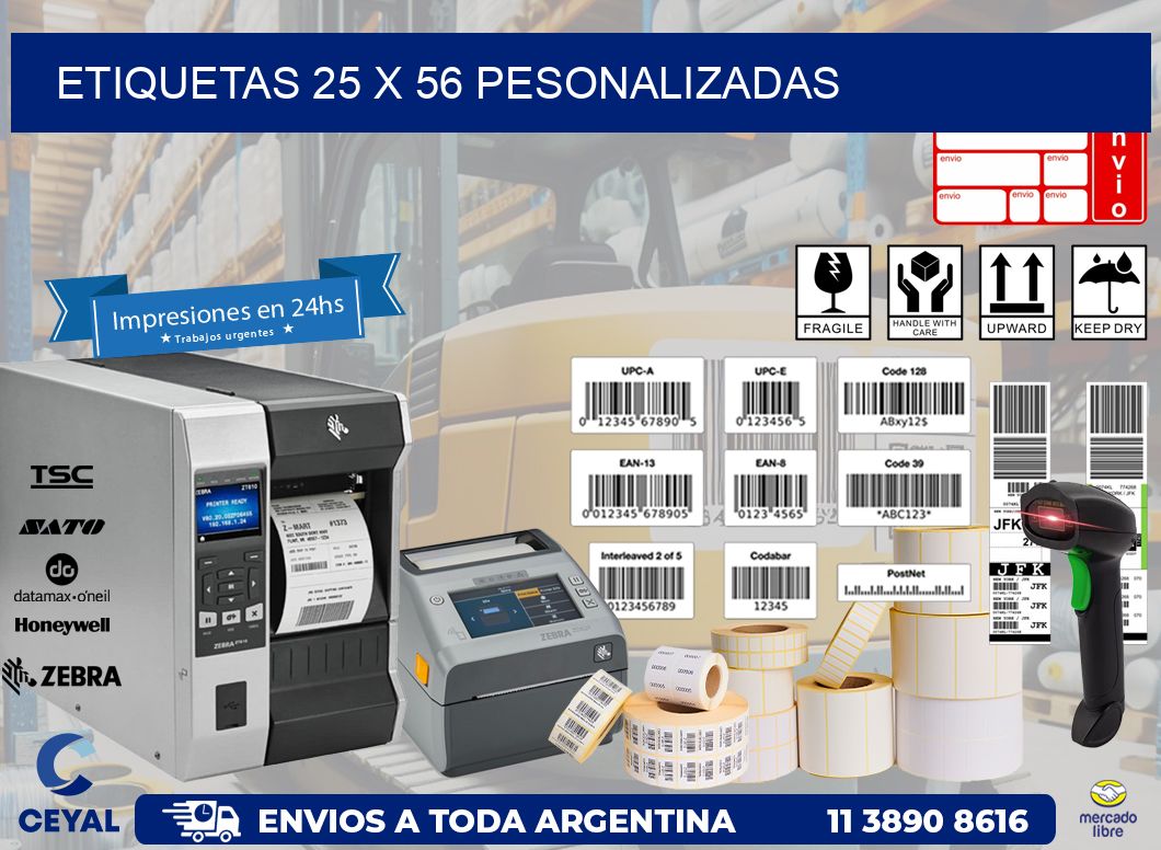 ETIQUETAS 25 x 56 PESONALIZADAS