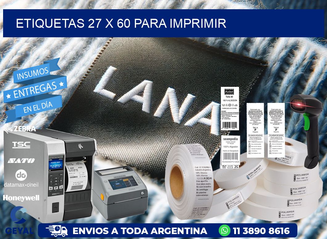 ETIQUETAS 27 x 60 PARA IMPRIMIR