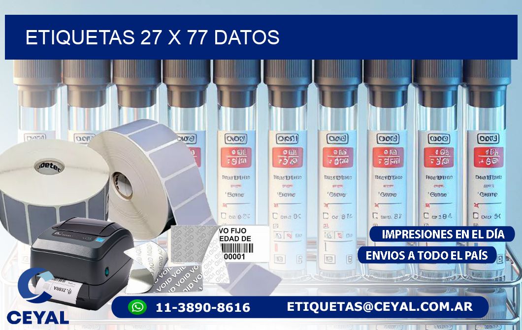ETIQUETAS 27 x 77 DATOS