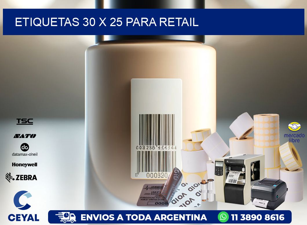 ETIQUETAS 30 x 25 PARA RETAIL