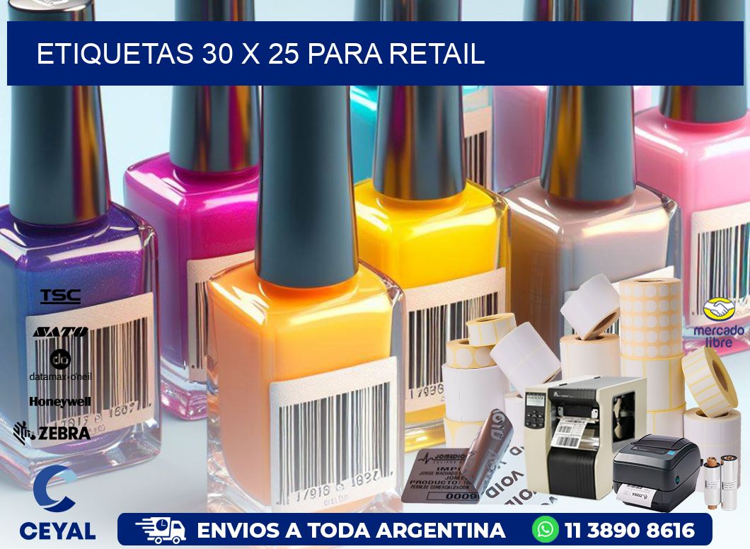 ETIQUETAS 30 x 25 PARA RETAIL