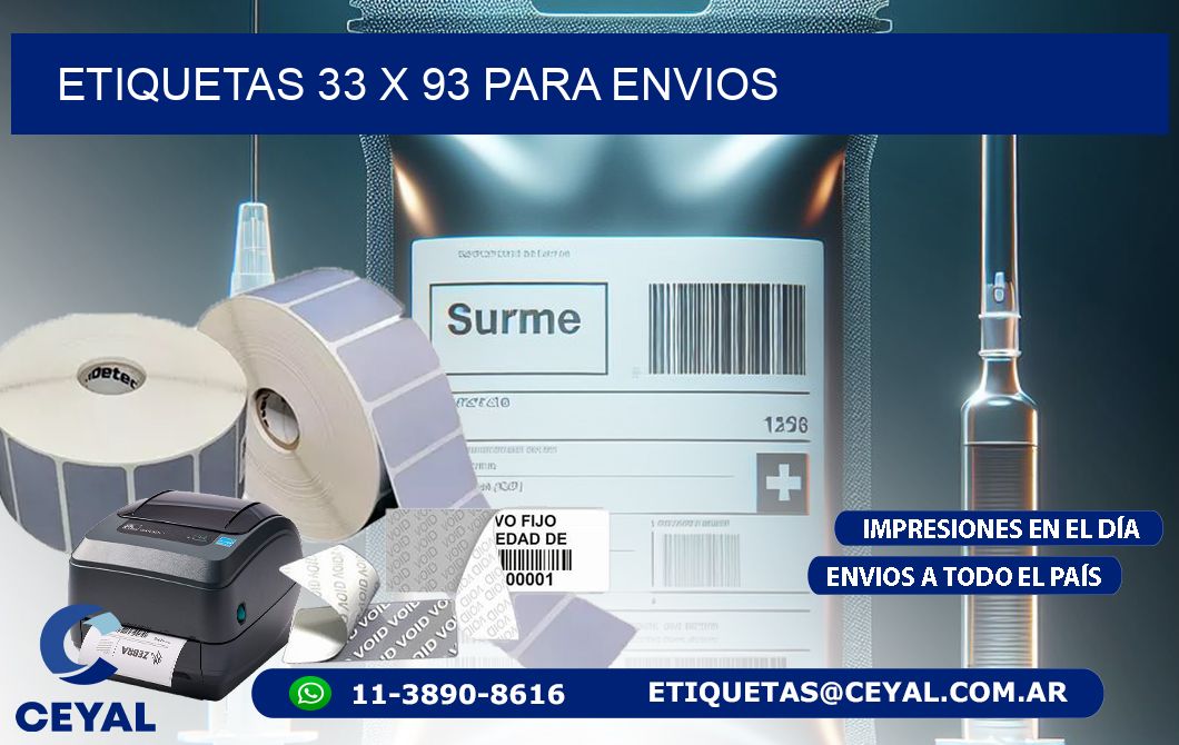 ETIQUETAS 33 x 93 PARA ENVIOS
