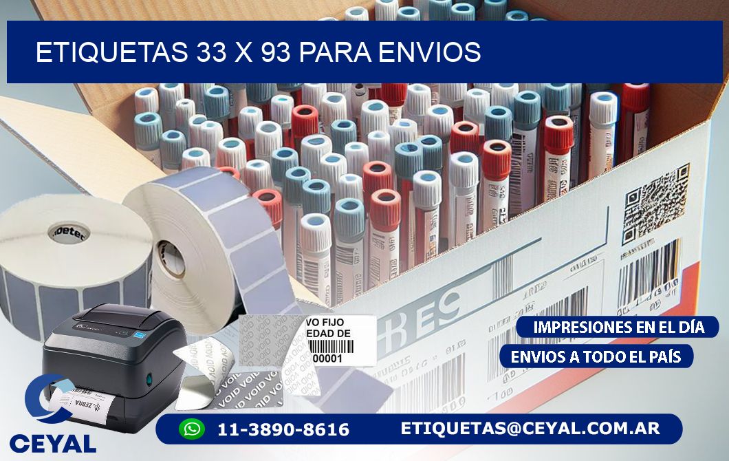 ETIQUETAS 33 x 93 PARA ENVIOS