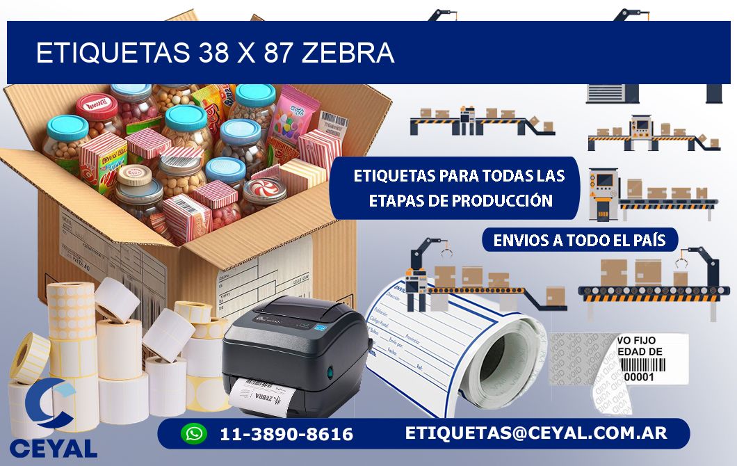 ETIQUETAS 38 x 87 ZEBRA