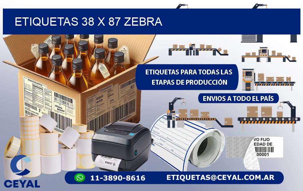 ETIQUETAS 38 x 87 ZEBRA