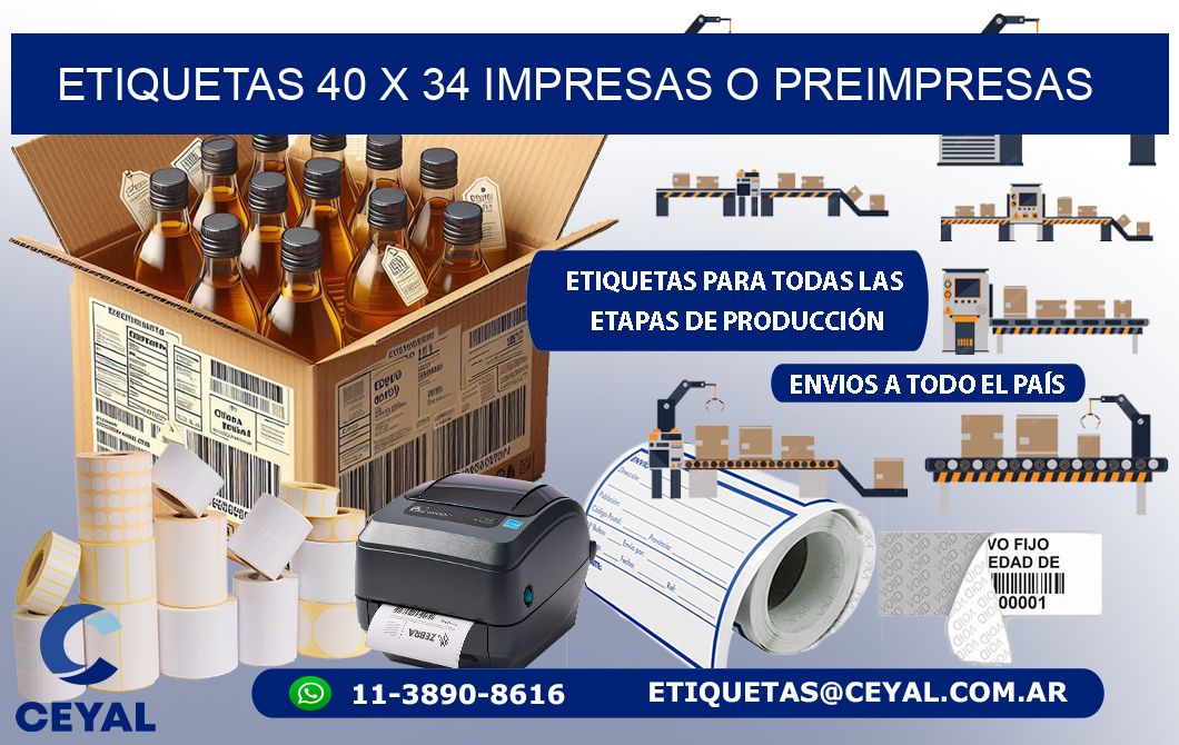 ETIQUETAS 40 x 34 IMPRESAS O PREIMPRESAS