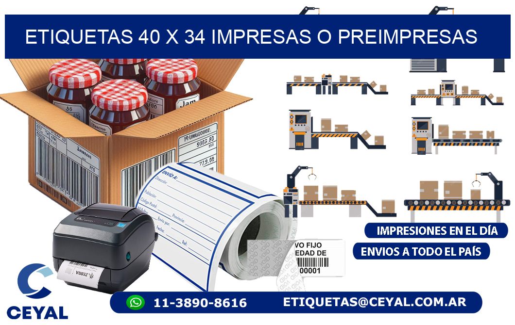 ETIQUETAS 40 x 34 IMPRESAS O PREIMPRESAS