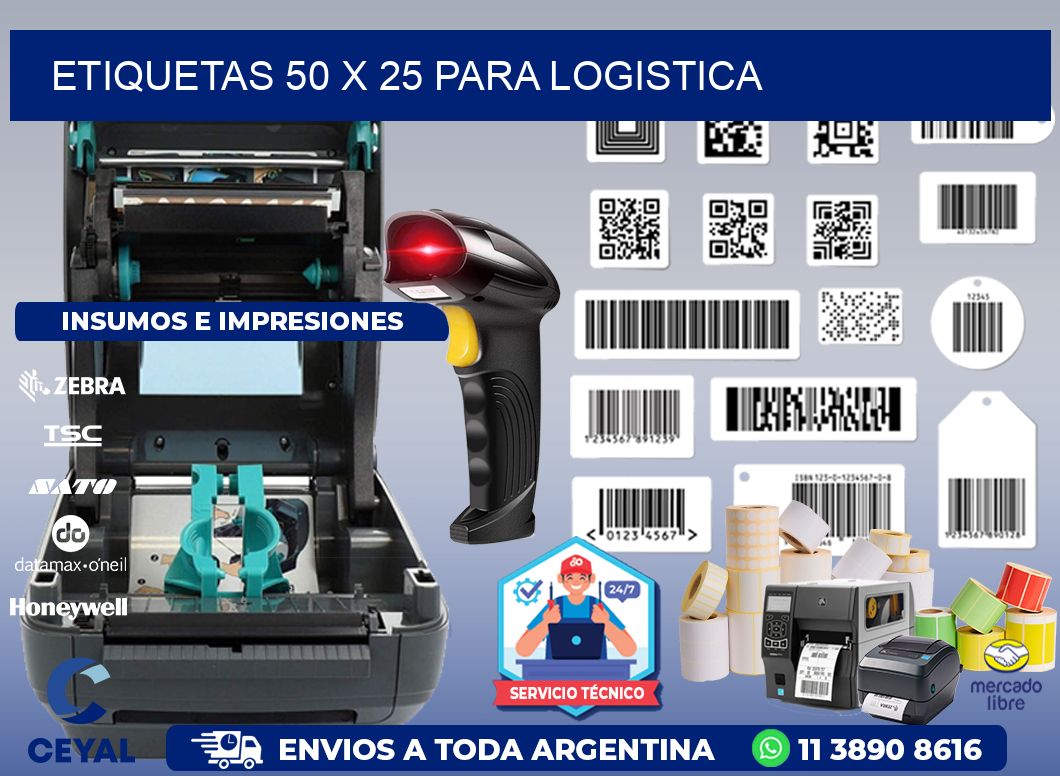 ETIQUETAS 50 x 25 PARA LOGISTICA