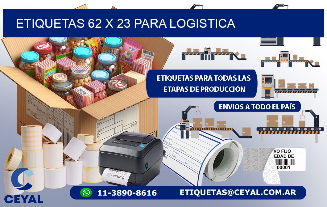 ETIQUETAS 62 x 23 PARA LOGISTICA