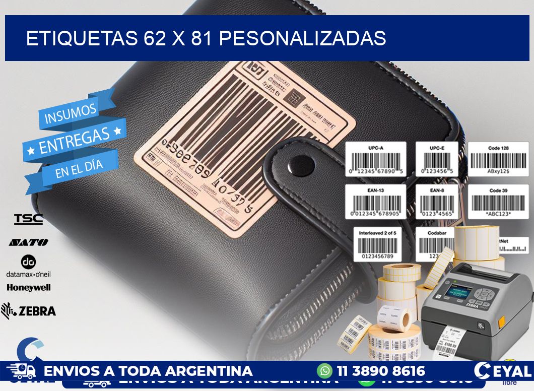 ETIQUETAS 62 x 81 PESONALIZADAS