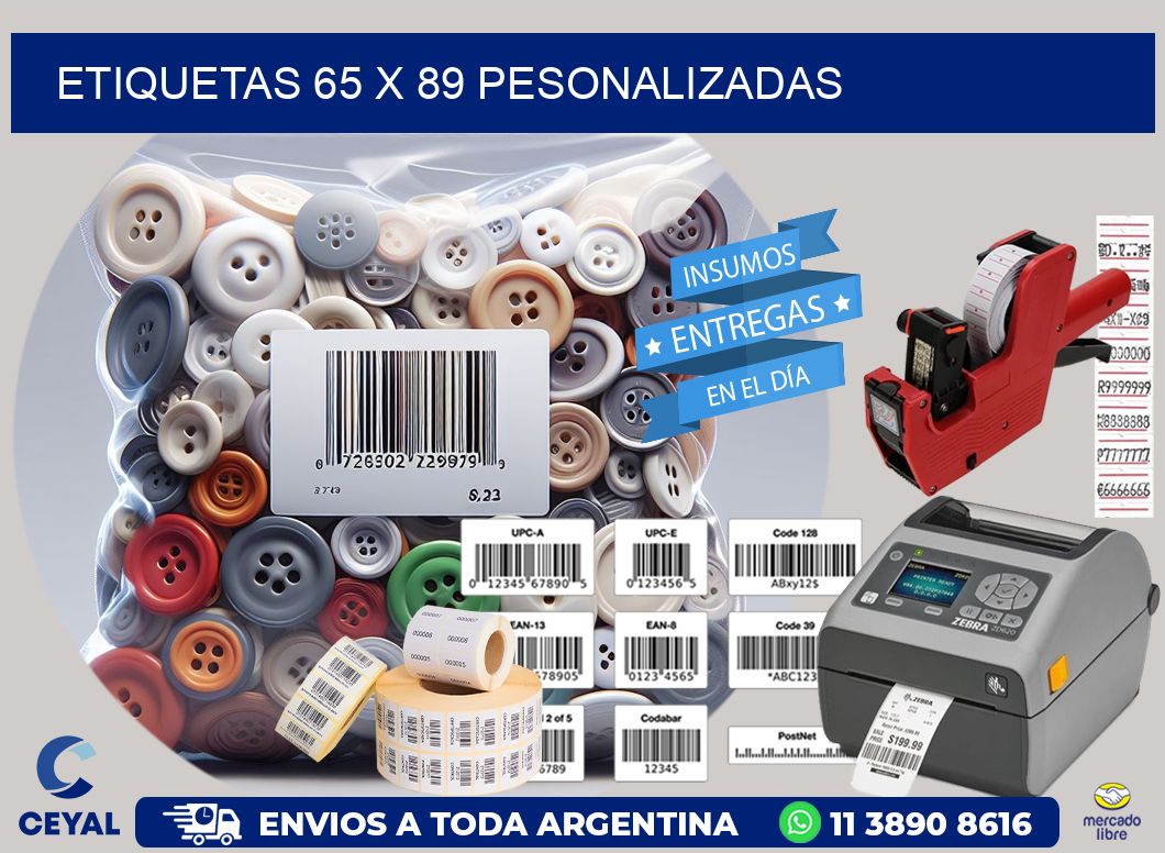 ETIQUETAS 65 x 89 PESONALIZADAS