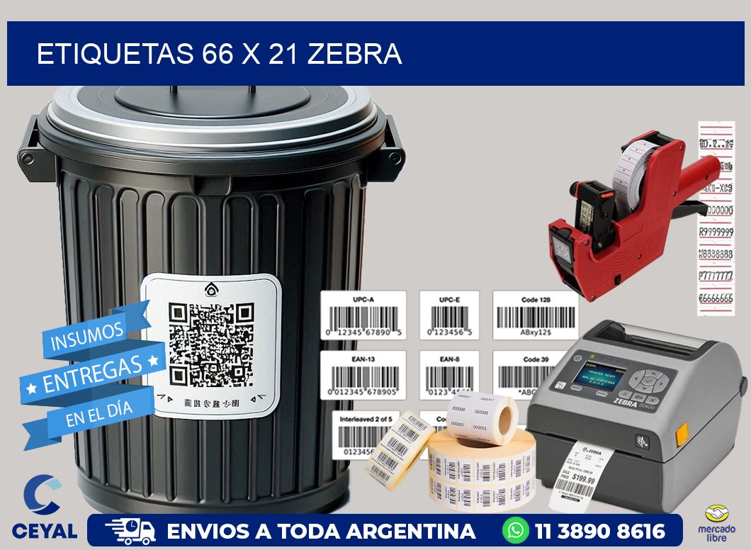 ETIQUETAS 66 x 21 ZEBRA