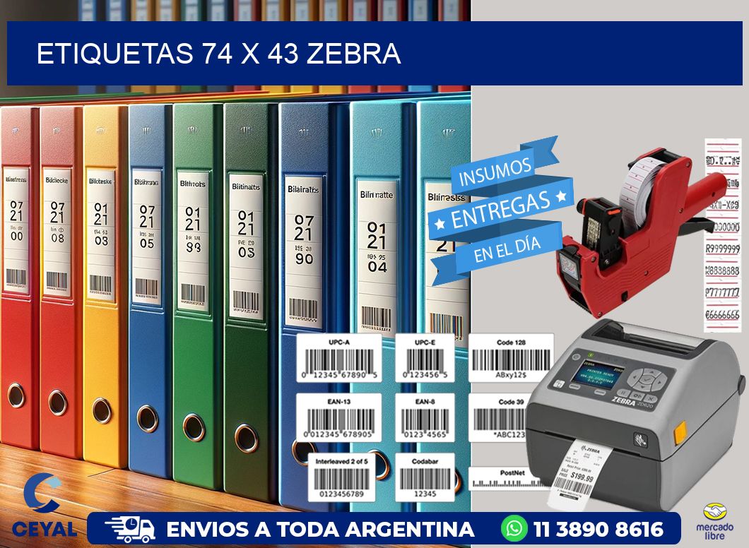 ETIQUETAS 74 x 43 ZEBRA