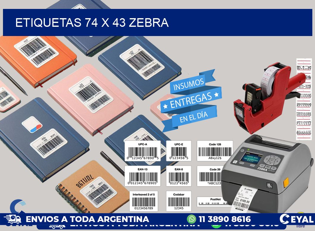 ETIQUETAS 74 x 43 ZEBRA