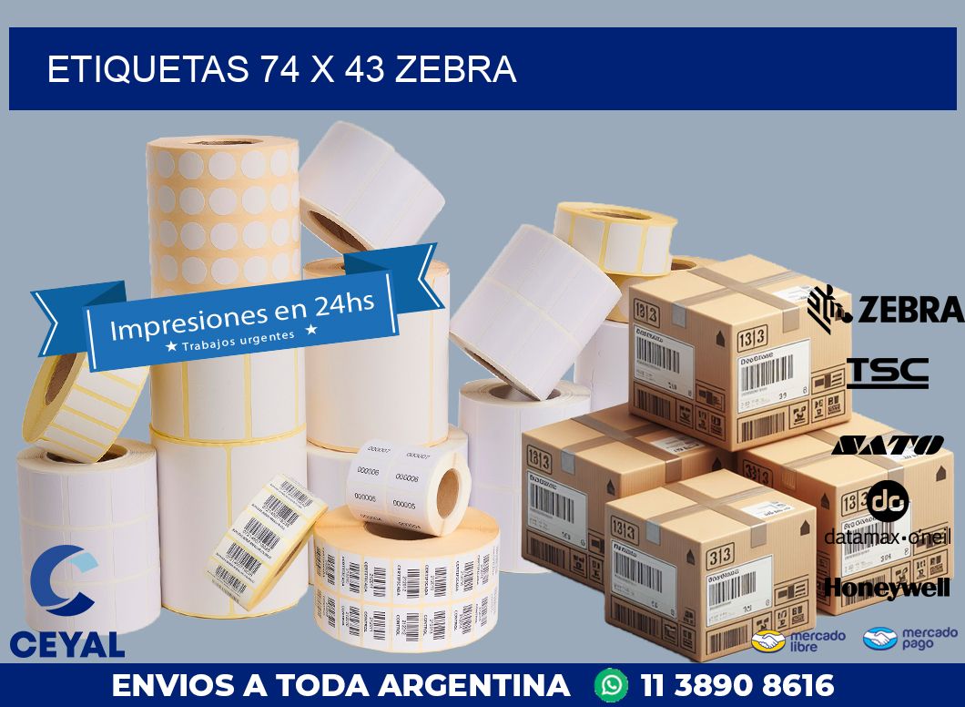 ETIQUETAS 74 x 43 ZEBRA