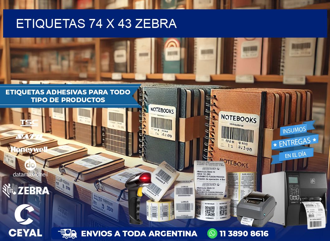 ETIQUETAS 74 x 43 ZEBRA