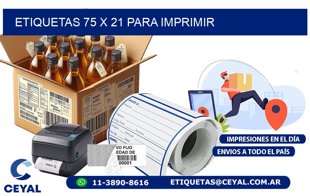 ETIQUETAS 75 x 21 PARA IMPRIMIR