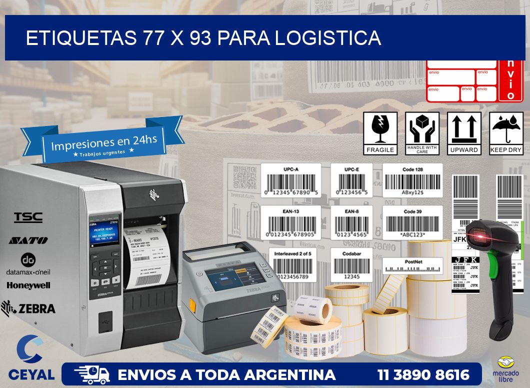 ETIQUETAS 77 x 93 PARA LOGISTICA
