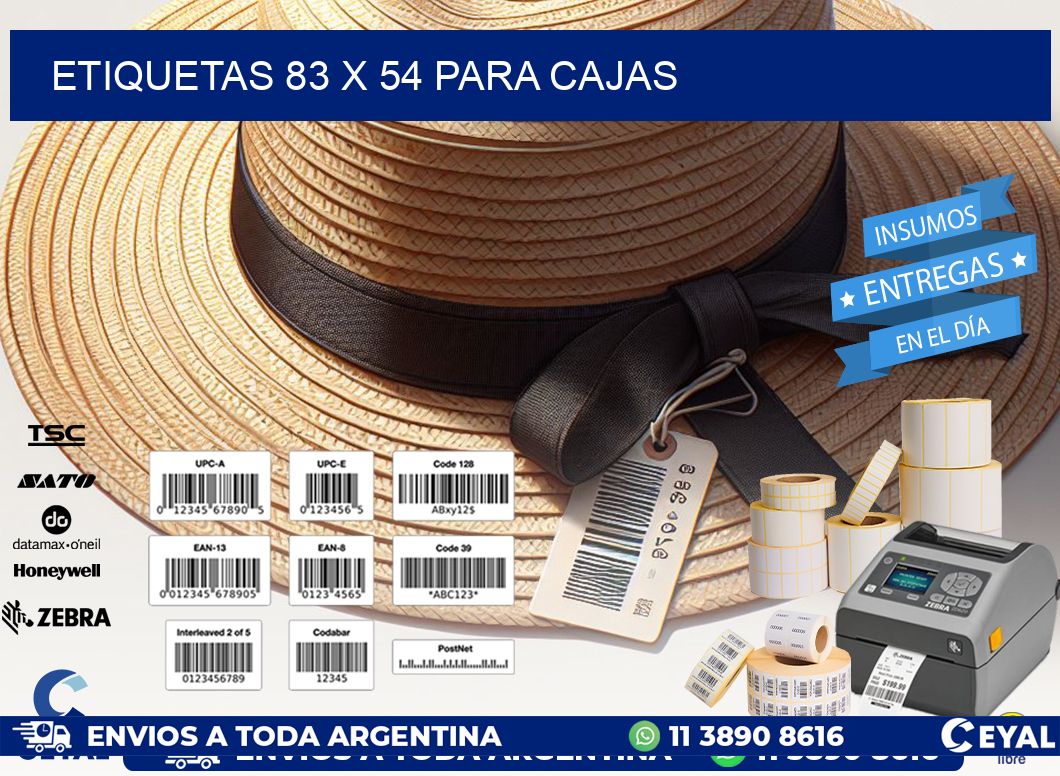 ETIQUETAS 83 x 54 PARA CAJAS