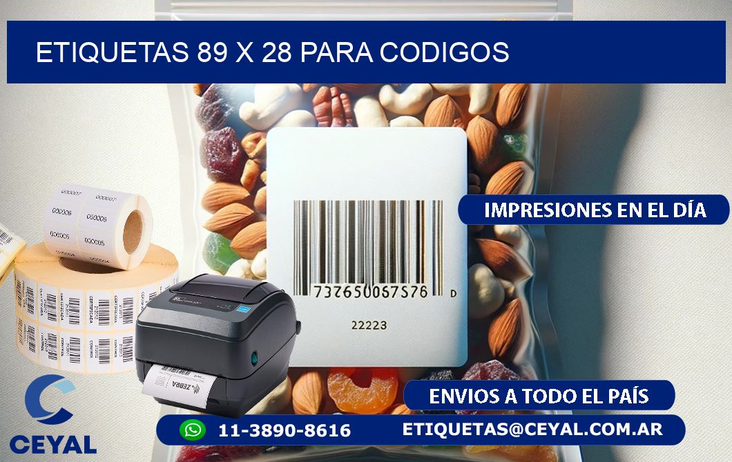 ETIQUETAS 89 x 28 PARA CODIGOS