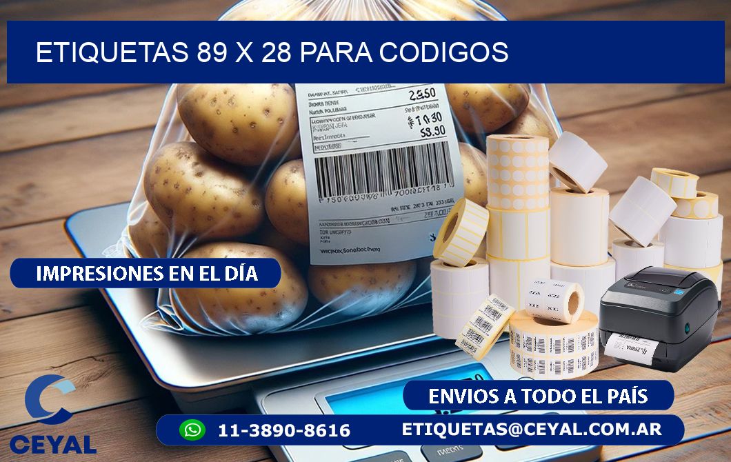 ETIQUETAS 89 x 28 PARA CODIGOS