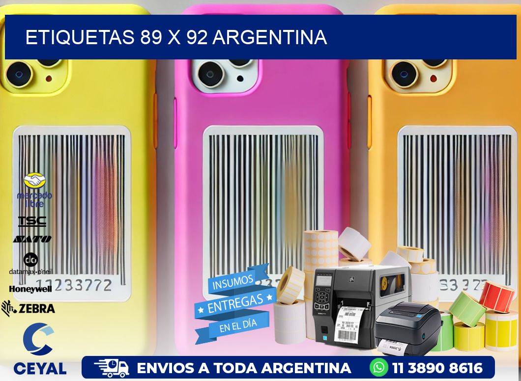 ETIQUETAS 89 x 92 ARGENTINA