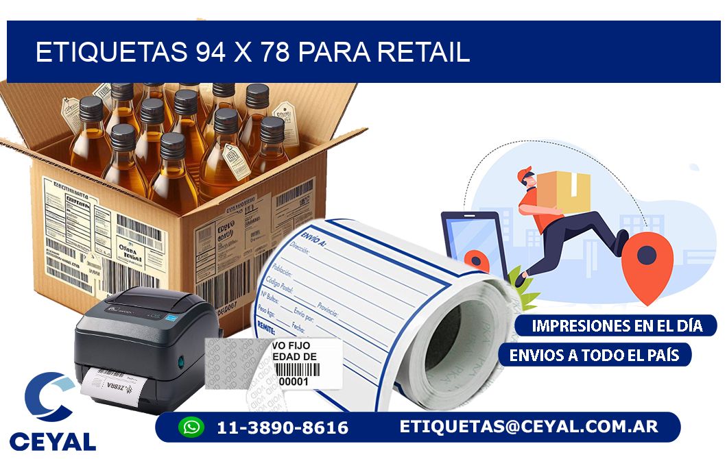 ETIQUETAS 94 x 78 PARA RETAIL