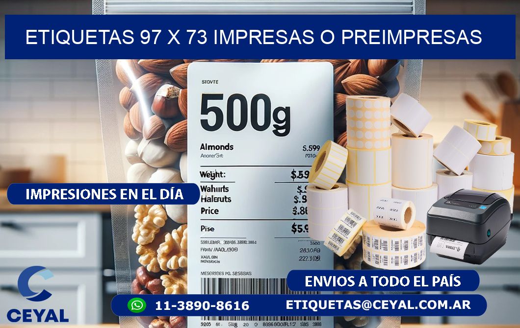 ETIQUETAS 97 x 73 IMPRESAS O PREIMPRESAS