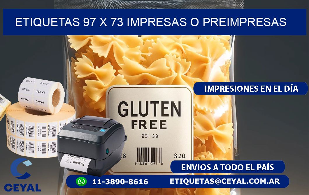 ETIQUETAS 97 x 73 IMPRESAS O PREIMPRESAS