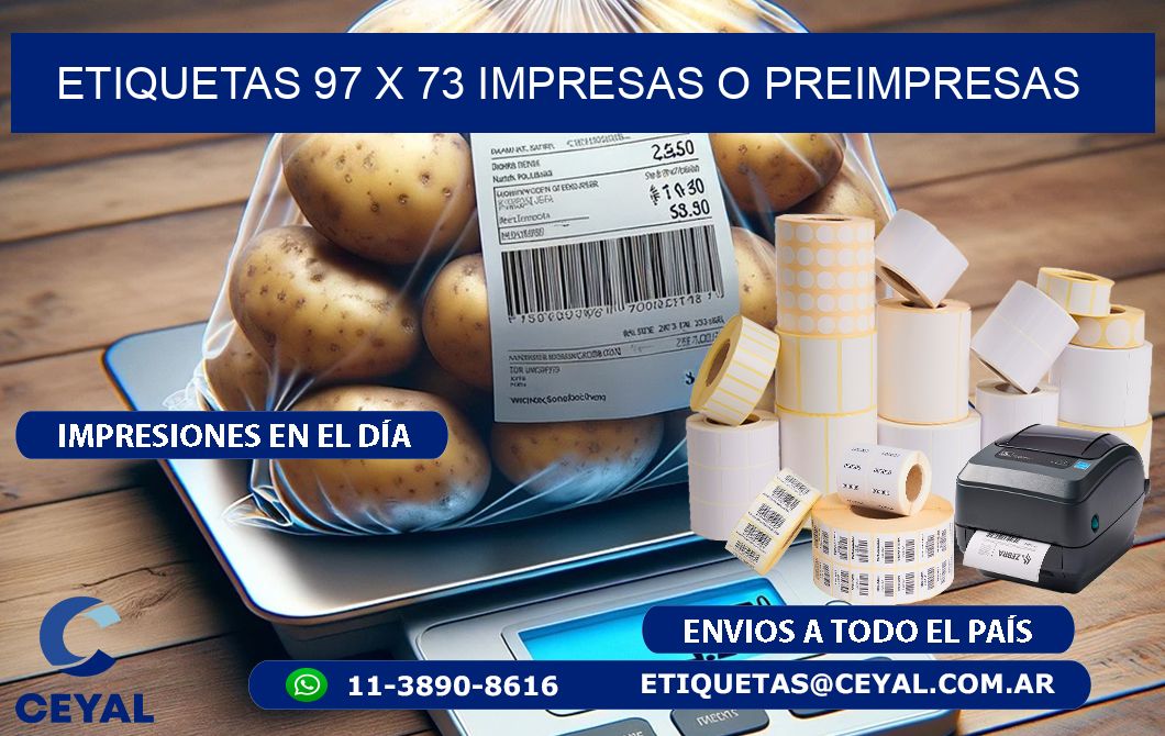 ETIQUETAS 97 x 73 IMPRESAS O PREIMPRESAS