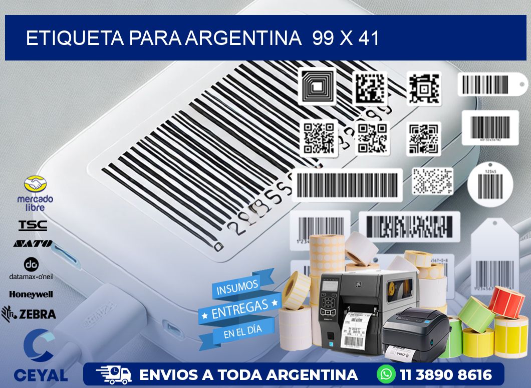 etiqueta para Argentina 99 x 41