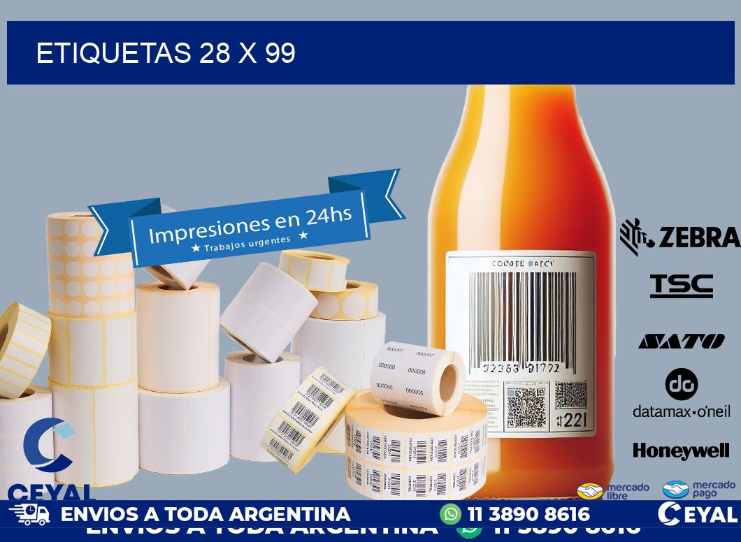 etiquetas 28 x 99