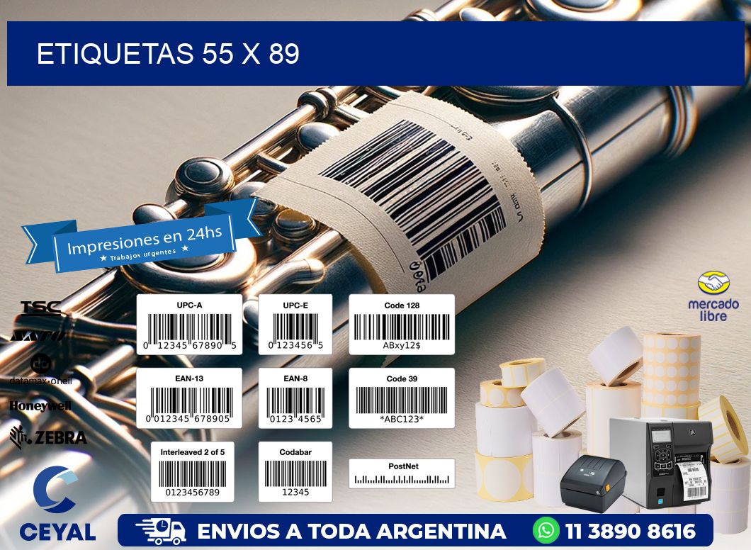 etiquetas 55 x 89