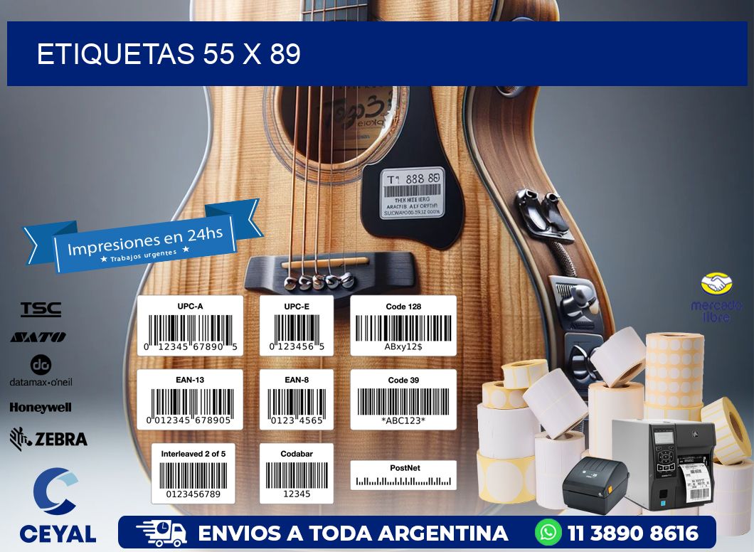 etiquetas 55 x 89