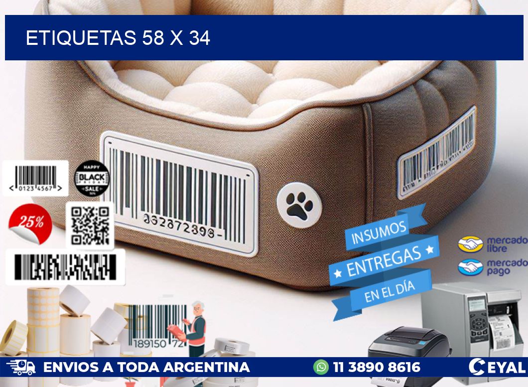 etiquetas 58 x 34