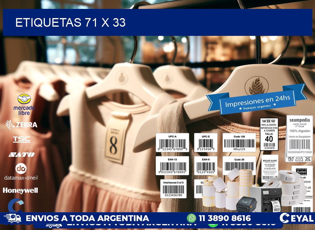 etiquetas 71 x 33