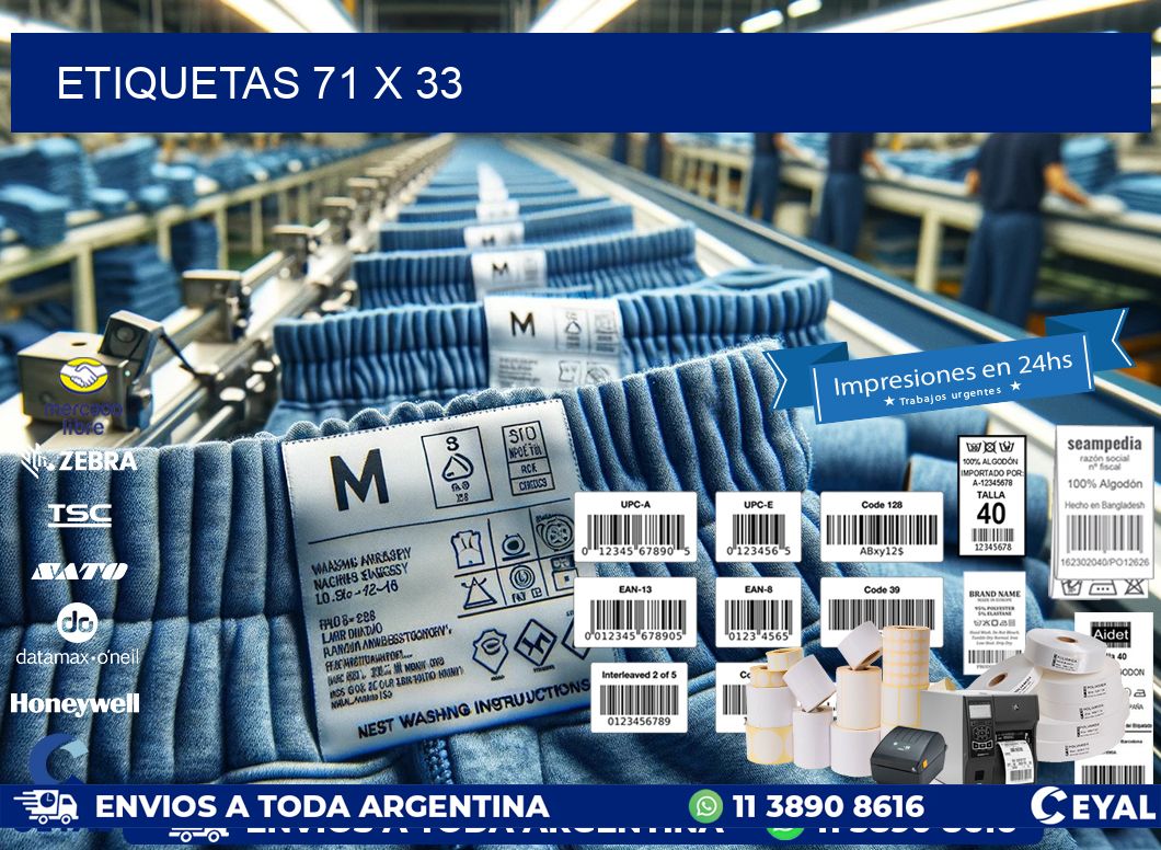 etiquetas 71 x 33