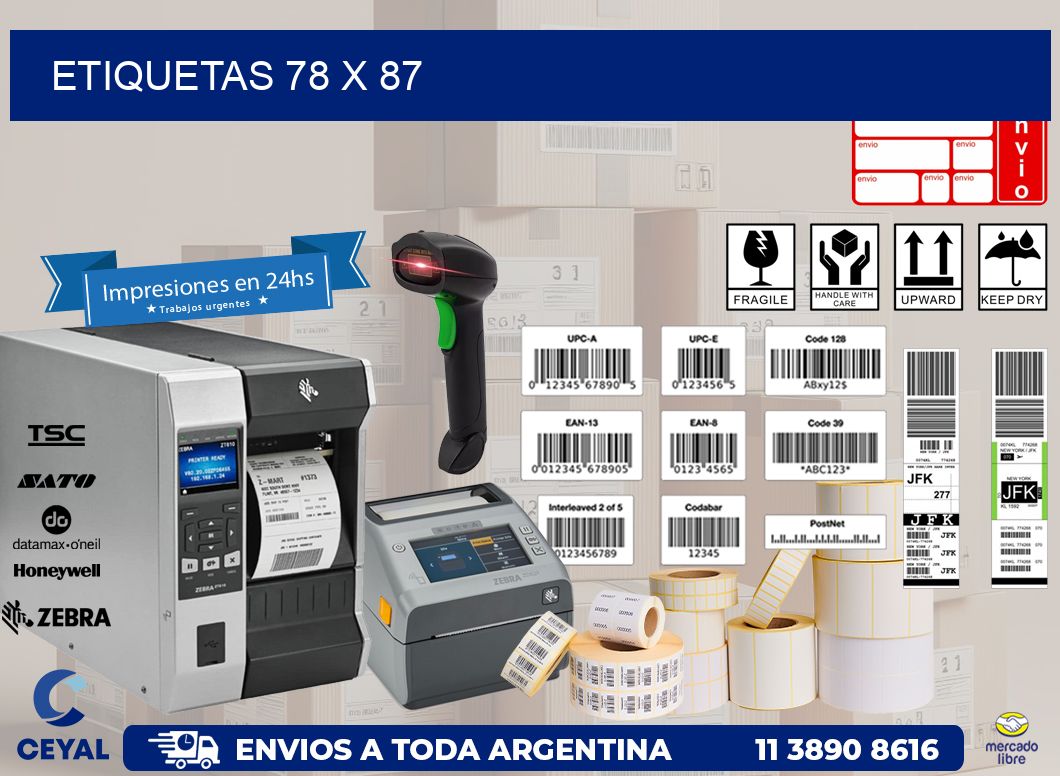 etiquetas 78 x 87