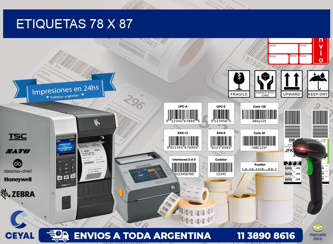 etiquetas 78 x 87