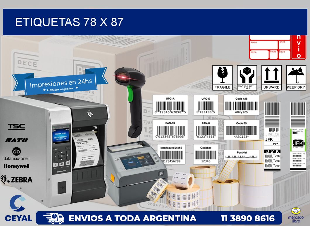 etiquetas 78 x 87