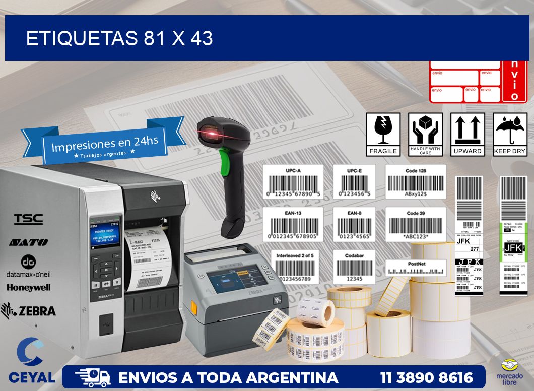 etiquetas 81 x 43