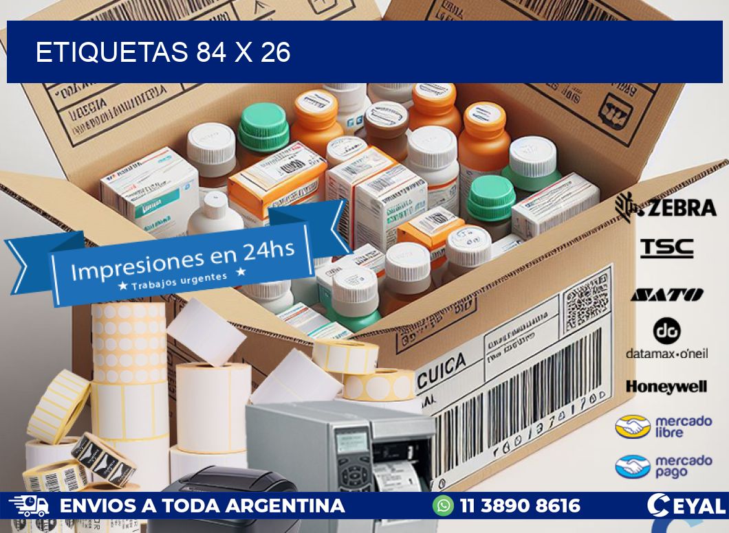 etiquetas 84 x 26