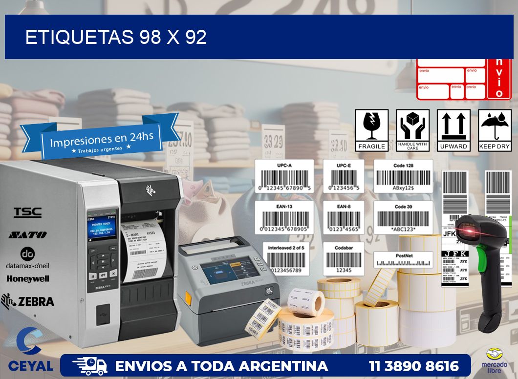 etiquetas 98 x 92