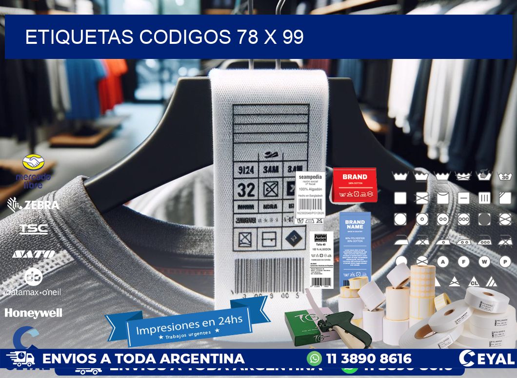 etiquetas codigos 78 x 99