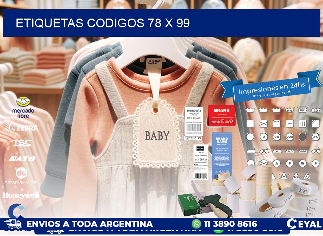 etiquetas codigos 78 x 99